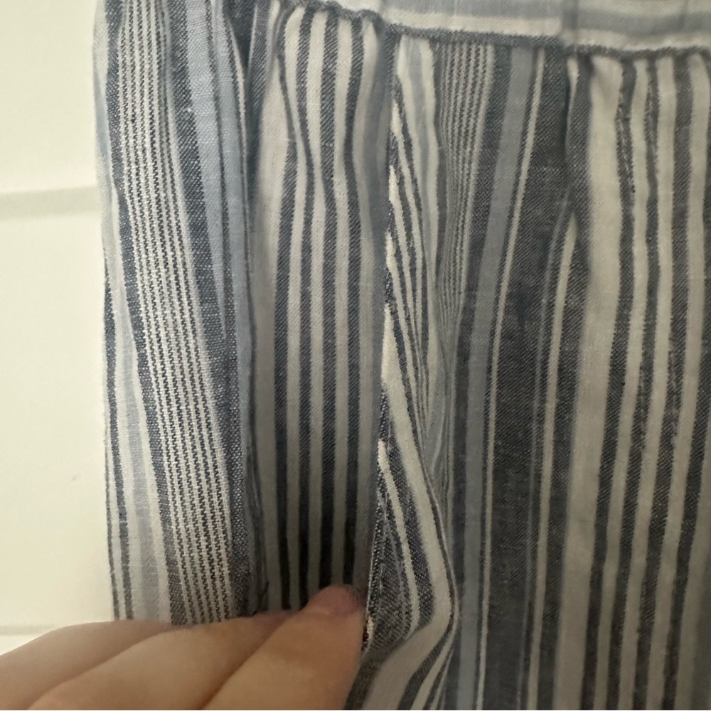 Land ‘n Sea Women’s Blue & White Striped Linen Relaxed Pants w/ Pockets Size S - Picture 8 of 9